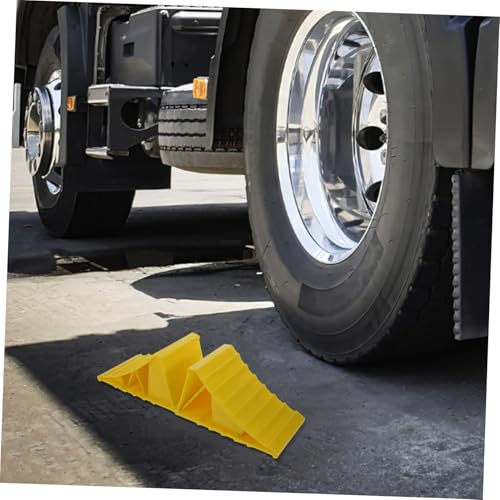 Ciieeo 1Pair Heavy Duty Car Wheel Chocks Portable Slip Tire Stops for Trucks Rvs Trailers Cars Durable Plastic Construction Quick Setup Secure Stability for Travel
