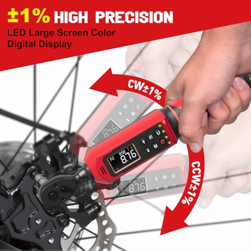 SUERCUP 1/4" Digital Torque Wrench, 0.33-22.1Ft.Lb/0.45-30N.m, for Bicycle | ±1% Accuracy Electronic Torque Wrench with Vibration/Buzzer/LED Flash, 9 Presets & 5 Units, for Carbon Bike & Moto Assembly - size: 1/4" 0.33-22.1Ft.Lb/0.45-30N.m