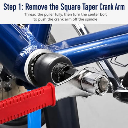 Bike Crank Puller Tool, Bicycle Crank with Bottom Bracket Removal Tool | Square Taper Crank Remover with 20-Tooth Bottom Bracket Removal Tool and 16mm Spanner for MTB, Road Bike