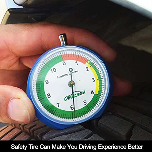 GODESON 88703 Dial Tire Tread Depth Gauge in MM,Professional for Motorcycle, Car,Truck and Bus - size: 1 Pack, style: MM