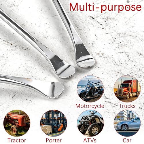 Tire Spoons Iron Set, 3pcs Steel Tire Changing Removal Tool 295mm for Dirt Bike Lawn Mower Motorcycle Tire Spoon Lever|Rim Protector Valve Tool Valve Cores Tire Valve Stem Tool kit