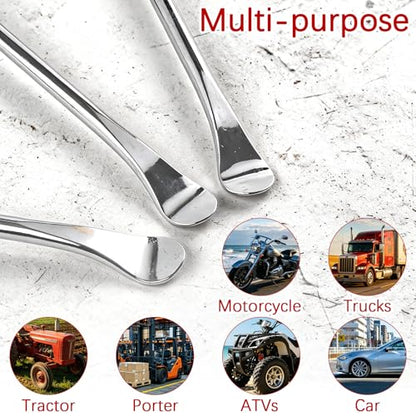 Tire Spoons Iron Set, 3pcs Steel Tire Changing Removal Tool 295mm for Dirt Bike Lawn Mower Motorcycle Tire Spoon Lever|Rim Protector Valve Tool Valve Cores Tire Valve Stem Tool kit