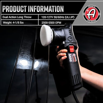 Adam's Polishes Swirl Killer 12mm Polisher - Orbital Polishing Paint Correcting Buffer Tool - Car Scratch Remover - Use Post Car Wash Clay Bar & Pre Wax or Ceramic Coating - style: Basic Kit