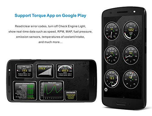 Panlong OBD2 Scanner Bluetooth OBDII Diagnostic Tool Car Code Reader Turn Off Check Engine Light Support Android - style: For Android Only