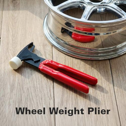 CKAuto Wheel Balancing Weight Plier Hammer Tool with Plastic Jaws for Wheel Weights Clip On(Upgraded Version) - size: upgraded