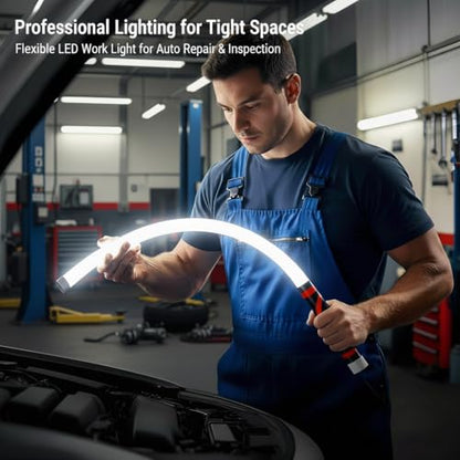 Flexible LED Light Stick 30", Bendable LED Work Light Flashlight Stick, Rechargeable High Lumen with 3 Modes, Flexible Work Light for Car Repair, Inspection, Tight Spaces