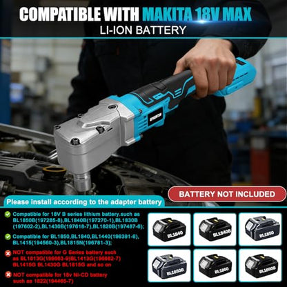 1/2" Right Angle Impact Wrench 206 ft-lbs for Makita 18V Tool | Brushless Motor, 280 Nm Torque, Tight Space Angle Head, Variable Speed Trigger, Auto Repair, Bare Tool Only - color: Makita