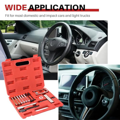DASBET Automotive Car Steering Wheel Puller Compressor Remover Set | Steering Wheel Lock Plate Removal Tool Kit