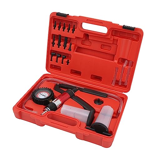 Semme Brake Bleeder Kit Hand Held Vacuum Pressure Pump Tester for Trucks and Cars 24 Pcs Brake Fluid Bleeding Set with Storage Box
