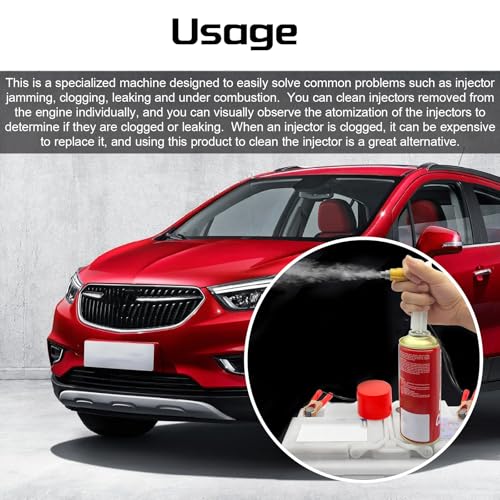 NTNEV 4PCS Car Fuel Injector Cleaner Kit, Universal Fuel Injector Flush Cleaner Adapter DIY Cleaning Tool Kit with Test Lead, SUV Truck RV Car Fuel Injector Tester Fuel Pump Pressure Test