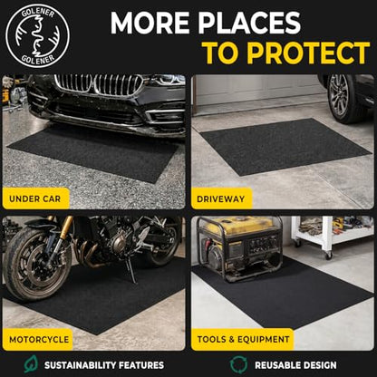 GOLENER Oil Spill Mat - Garage Floor Mat, Absorbent Oil Pad, Premium Maintenance Mat, Waterproof, Contain Liquid, Protect Garage Surface from Spill & Stain, Reusable, Washable, Durable, Black, 29”x36” - size: 2'5" x 3' (Rectangular)