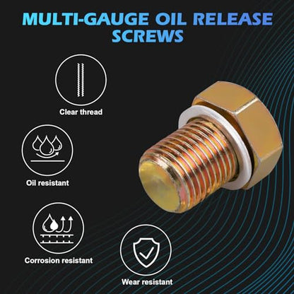 Luney 114PCS Oil Pan Drain Plug Repair Kit, Oil Drain Plug Removal Thread Repair Tool Kit, Drain Pans Automotive Rethreading Tools Kit M13 M15 M17 M20 M22, Metric Universal