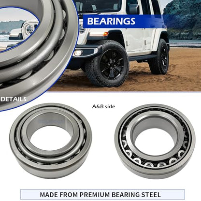 2 PCS Axle Bearing and Seal Kit W/Drum Brake for Jeep Wagoneer, Wrangler, CJ, TJ, XJ, J10, Dana 44 Rear 1997-2006 OEM#35239 36797 565903