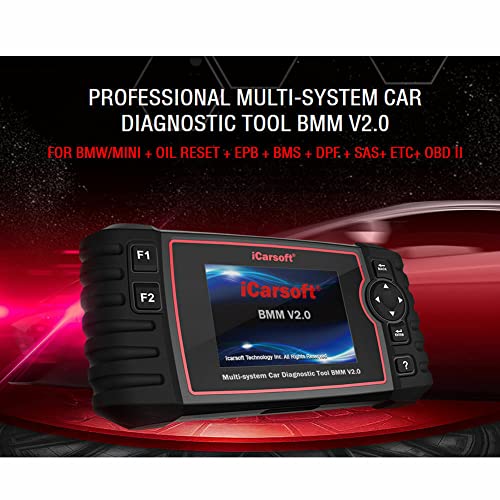 iCarsoft Obd2 Scanner, Code Reader Car Diagnostic Tool BMM V2.0 for BMW/Mini, with Oil Service Reset, EPB, BMS, DPF, SAS, ETC, OBD II, Updated Version of i910-II