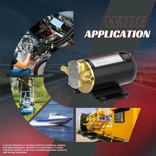 12V Oil Transfer Pump, 3.2GPM Gear Oil Pump, Lubricant Diesel Engine Scavenge Oil Extractor Pump, Electric Portable Oil Suction Pump Self Priming for Marine Machinery Oil Change