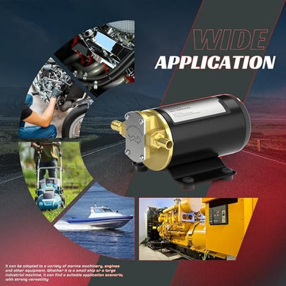 12V Oil Transfer Pump, 3.2GPM Gear Oil Pump, Lubricant Diesel Engine Scavenge Oil Extractor Pump, Electric Portable Oil Suction Pump Self Priming for Marine Machinery Oil Change