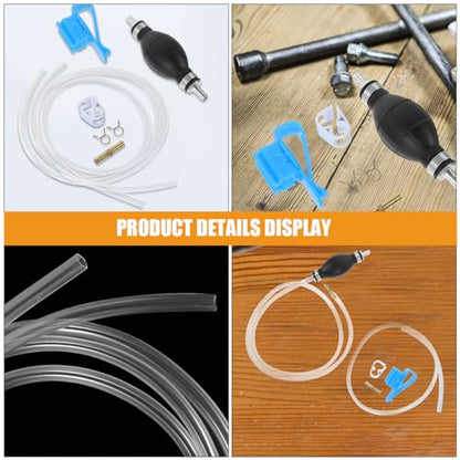 1set Manual Hand Siphon Pump for Transfer Efficient Gas Oil Siphoning Hose Kit for Cars Boats and Motorcycles Prevents Backflow Easy