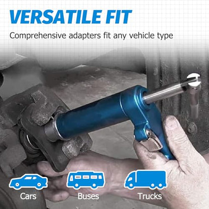 17PCS Pneumatic Brake Caliper Compression Tool Set Brake Piston Wind Back Air Retractor, Universal Air Powered Brake Caliper Rewind Tool Compression Set Pneumatic Tools with 15PCS Air Adapters - size: 17PCS Brake Piston Caliper Compression Tool