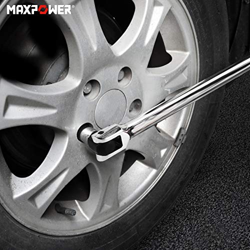 MAXPOWER Heavy Duty 3/4 Drive Breaker Bar 24-inch | Flex Handle for Loosen Nuts and Bolts, Full-polish Chrome Finish - size: 24"