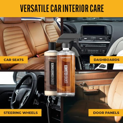 Legendary Leather Cleaner And Conditioner 16oz - Conditions, Cleans, & Protects Car Interior from UV - Multi Use Detailing Kit for Car Seats - Non-Greasy, Restores Leather - size: Leather Conditioner & Cleaner 16oz