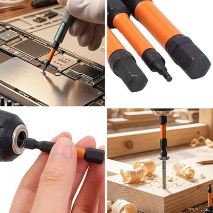 10Pcs/Set Impact Hex Head Allen Wrench Bits Set, with 1/4 Inch Hex Shank, S2 Steel Magnetic Impact Hexagonal Screwdriver Bits (50mm) - color: 50mm