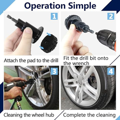 12PCS Wheel Hub Cleaning Pads, 2" Durable Nylon Web Pads, Wheel Stud Cleaner Pads - color: 12-PACK