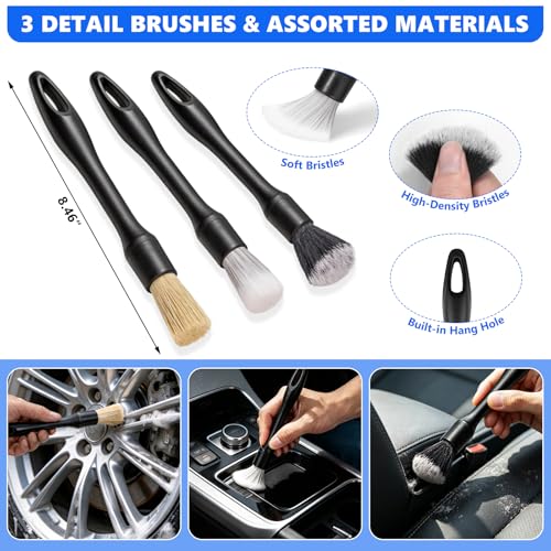 21PCS Car Detailing Kit Interior Cleaner - with Handheld Car Vacuum, Windshield Cleaning Tool, Detailing Brushes, Car Cleaning Supplies Kit for Women Men (Blue) - color: blue
