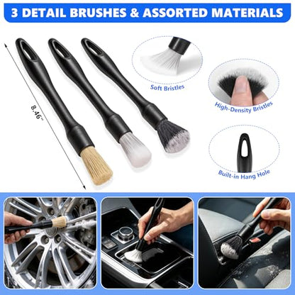 21PCS Car Detailing Kit Interior Cleaner - with Handheld Car Vacuum, Windshield Cleaning Tool, Detailing Brushes, Car Cleaning Supplies Kit for Women Men (Blue) - color: blue