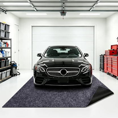 Garage Floor Mat 7.4x8.4 FT Waterproof Oil Spill Mat Non-Slip Backing Paking Mat for Under Car Washable Heavy Duty Floor Protector for Garage, Driveway - size: 7.4‘ x 8.4'