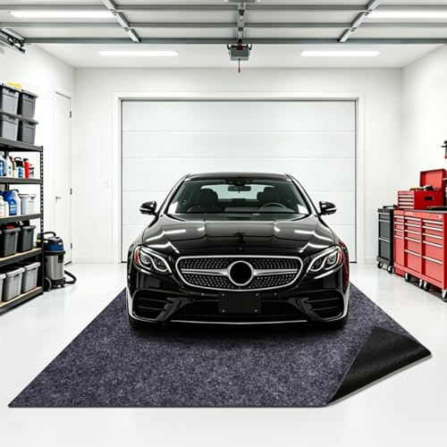 Garage Floor Mat 6x8 FT Waterproof Oil Spill Mat Non-Slip Backing Paking Mat for Under Car Washable Heavy Duty Floor Protector for Garage, Driveway - size: 6‘ x 8'