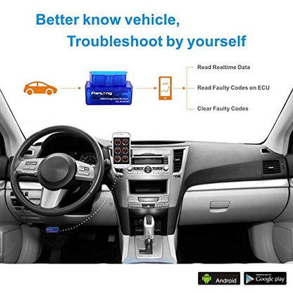 Panlong OBD2 Scanner Bluetooth OBDII Diagnostic Tool Car Code Reader Turn Off Check Engine Light Support Android - style: For Android Only