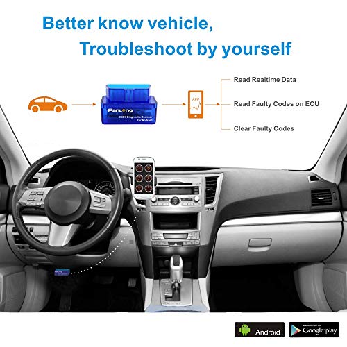 Panlong OBD2 Scanner Bluetooth OBDII Diagnostic Tool Car Code Reader Turn Off Check Engine Light Support Android - style: For Android Only