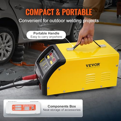 VEVOR Dual Pro Stud Welder Deluxe AL/Fe Dent Repair Kit, Professional 5KW Welder with Auto/Manual Welding and 10 Modes, 110V Spot Welding Dent Repair Machine for Steel & Aluminum Auto Panels Repair - style: Aluminum/Steel Dual Pro