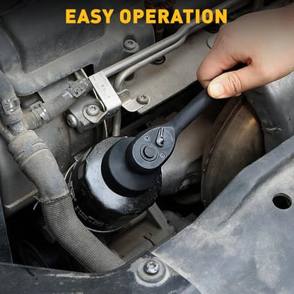 ELEAD 10-Piece Oil Filter Socket Wrench Set, 3/8" Drive Metric Cap Oil Filter Removal Tool, Low Profile Filters Socket Set with Ratchet Wrench Handle, Oil-change Kit Compatible with Toyota BMW Honda - style: Multi-Size Set