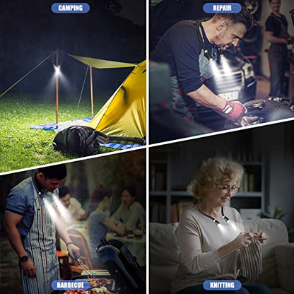 LEDGLE Neck Rechargeable Knitting Light with 3 Adjustable Brightness, Flexible Soft Silicone Arms - Hands Free Braiding Light for Reading, Crochet, Camping Repairing - style: Old Design- Black