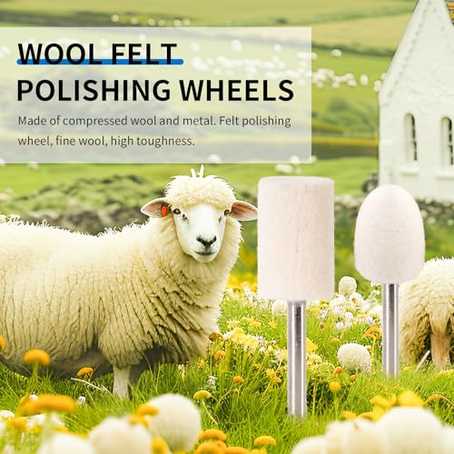 Polishing Buffing Wheel for Rotary Tool, 110PCS Wool Felt Wheel Accessories,Polishing Kit with 1/8" Shank for Jewelry Metal Buffing Wheels Polishing