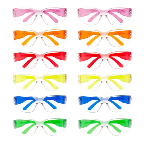 BISON LIFE Clear Safety Glasses – ANSI Z87.1 Certified Scratch & Impact Resistant Eye Protection Goggles for Men & Women - color: Clear/6 Colors