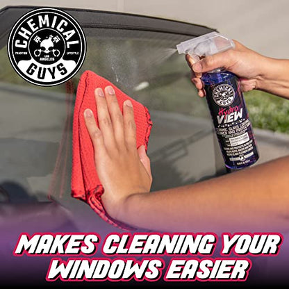 Chemical Guys, HydroView Ceramic Glass Cleaner & Coating for Windows, 16 oz | Cleans glass while adding a hydrophobic layer that beads water and cuts spots for clearer views in rain or fog