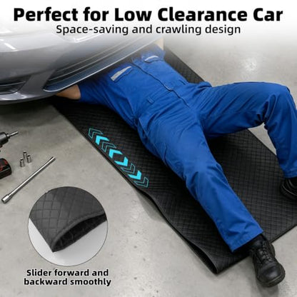 SUNCARACCL Magical Rolling Creeper Mat, Under Car Repair Pad, 60x28 Inch Mechanics Mat for Low Clearance, Automotive Creeper Mat with Portable Storage Bag, Work on All Terrains & Vehicles