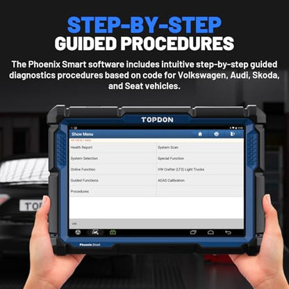 TOPDON Phoenix Smart OBD2 Scanner, Scan Tool for ECU Programming & Coding | Car Bidirectional Diagnostic Tool for 200+ Brands, CAN-FD & DoIP, Topology Mapping & ADAS Compatibility, 2 Years Free Update