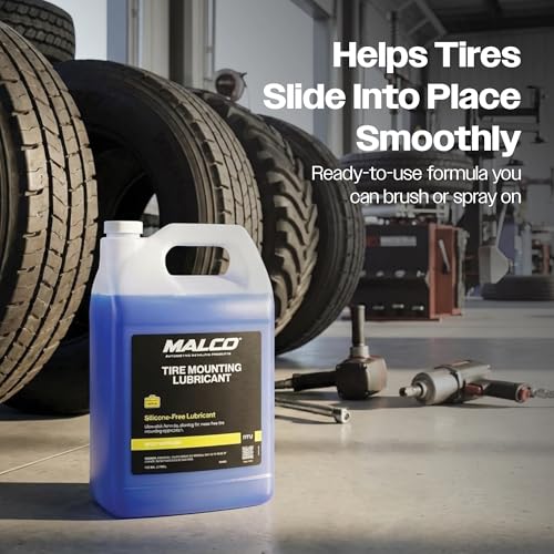 Malco Tire Mounting and Demounting Lubricant with Applicator - Tire Lube for Changing Tires/Improved Bead Seal & Rust Protection for Automotive, Truck, Farm, and Construction Tires