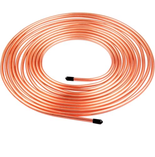 SHOOSHINE 3/16 Inch Brake Line Flaring Tools kit Include 25Ft/7.62m Copper-Plated Brake Pipe with 3/16 Brake Line Fittings (25Ft Brake Line) - style: 25Ft Brake Line