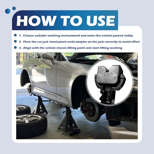 4PCS Car Pinch Weld Jack Pad,Rubber Cars Jack Stand Pads with Grooves & Non-Slip Raised Texture Design,Soft Car Accessories Pinch Weld Jacks Adapter for 2 Ton Jacks