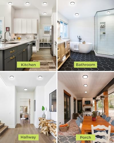 6PACK LED Flush Mount Ceiling Light Fixture Black,4.7Inch 3000k/4500k/6000K Ceiling Light, Ultra-Thin LED Recessed Ceiling Light for Bedroom, Living Room, Kitchen, Hallway - color: Black, size: 4.7Inch-6pack