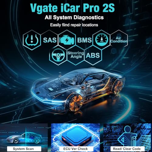 Vgate iCar Pro 2S Bluetooth OBD2 Scanner Fixd Car Diagnostic Tool Code Reader for Android & iOS & Windows, Black
