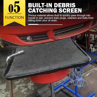 17892 Transmission Drain Pan for Lisle Oil Drains - 2 Pcs 22'' Oil Drain Splash Pad,Large Fluid Catch Pan Square Oil Drain Pan Fits Many Different Funnels Keep Floor Clean