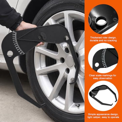 Car Tire Caliper, Portable Plastic Auto Wheel Rim Width Measuring Tool Tire Balancer Caliper, Accurate Wheel Balancer Rim Tyre Scale Tool for Most Vehicles, Car Accessories