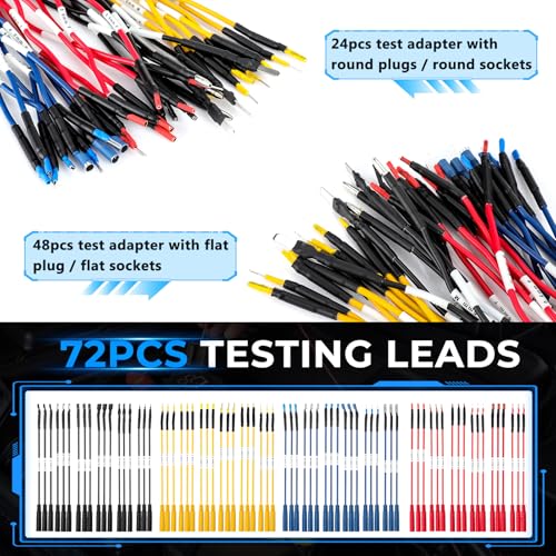 110PCS Automotive Test Lead Kit Multimeter Back Probe Tester | Relay wire connectors, alligator clips, carrying case, automotive diagnostics, electrical testing, multimeter accessories