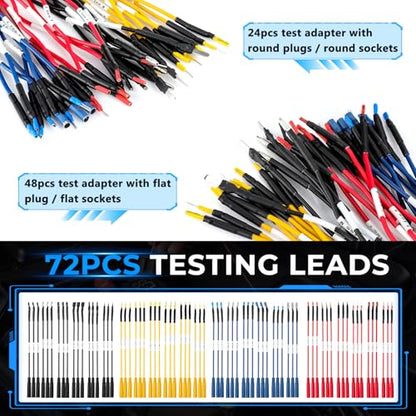 110PCS Automotive Test Lead Kit Multimeter Back Probe Tester | Relay wire connectors, alligator clips, carrying case, automotive diagnostics, electrical testing, multimeter accessories