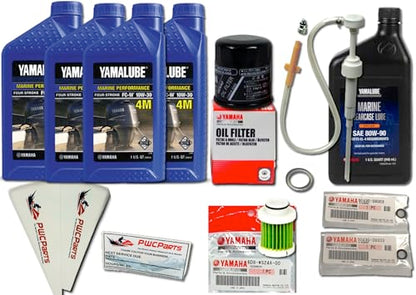 F75 F90 F115 Outboard Service Maintenance Kit, 10W-30 4M Oil Change Kit, Marine Gearcase Lube, Filters, Fits Yamaha 2006+ Models